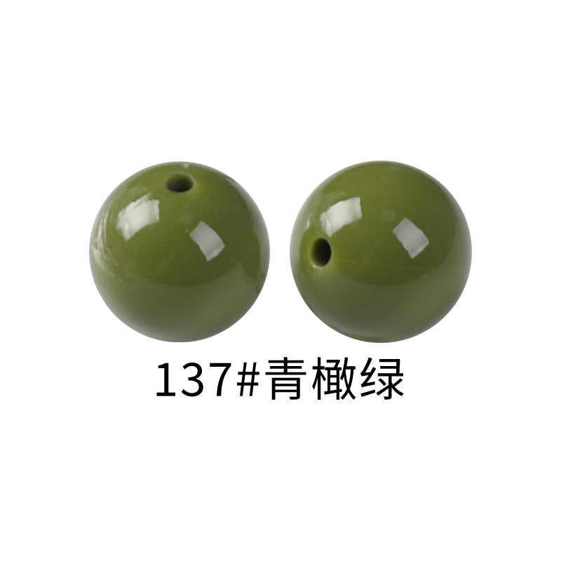 15mm Spot Glossy Silicone Beads Round Loose Beads DIY Jewelry Smooth Oil Injection Silicone Beads Mixed Color Beads #51-68