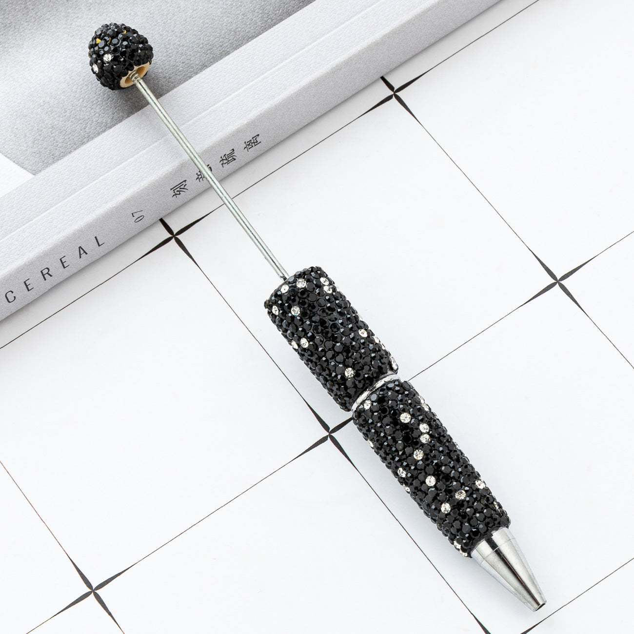 New DIY full diamond bead pen hand-attached drill AB colored diamond beaded ballpoint pen multi-color plastic bead pen wholesale