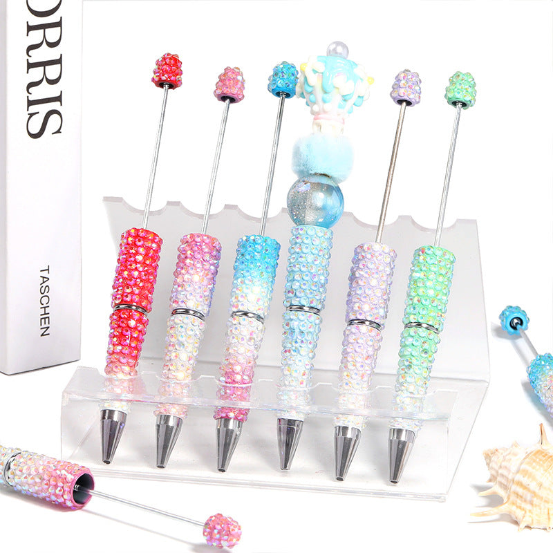 New full diamond bead pen high value gradual change resin diamond bead pen DIY creative hand paste drill bead pen