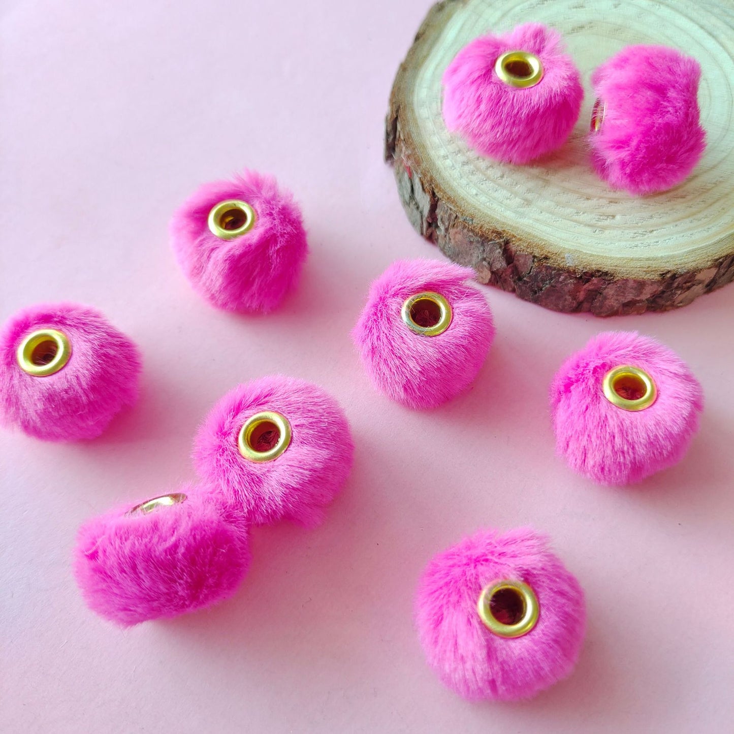 Imitation Rabbit Fur Plush Hanging Ball Beads Beads 20mm Straight Hole Hairball Beads DIY Mobile Phone Chain Accessories