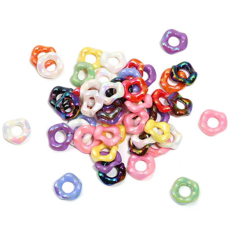 16Mm New Candy Color Wave Accessories Feel Paint Alloy DIY Beaded Bracelets Necklace Hair Accessories Hairpin Accessories Random Mix
