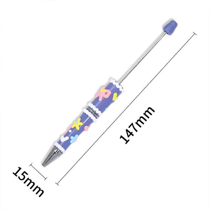 Cream glue hand-painted bead pen Macaron cute grains DIY handmade pen jewelry accessories materials wholesale
