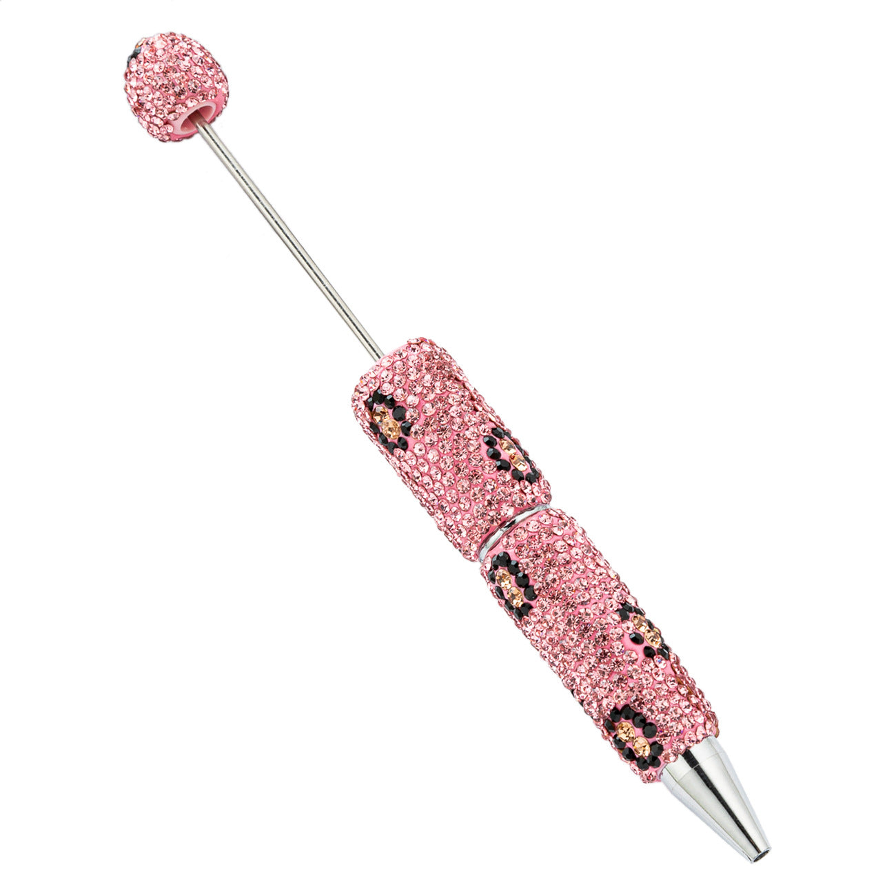 New DIY leopard print bead pen handmade diamond-set beaded ballpoint pen multi-color plastic bead pen wholesale