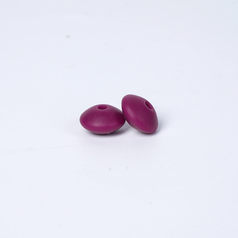 Spot Silicone Beads European and American Jewelry 12mm Small Beads DIY Necklace Beaded Oval Lentil Loose Beads Wholesale #51-100