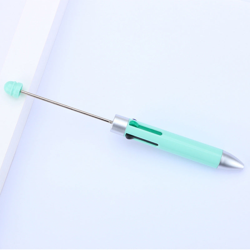 Business four-color bead pen DIY handmade jewelry bead pen cute puzzle multi-color plastic ballpoint pen gift pen