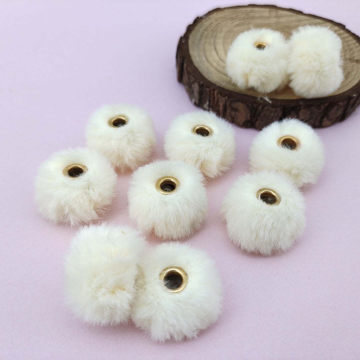 Imitation Rabbit Fur Plush Hanging Ball Beads Beads 20mm Straight Hole Hairball Beads DIY Mobile Phone Chain Accessories