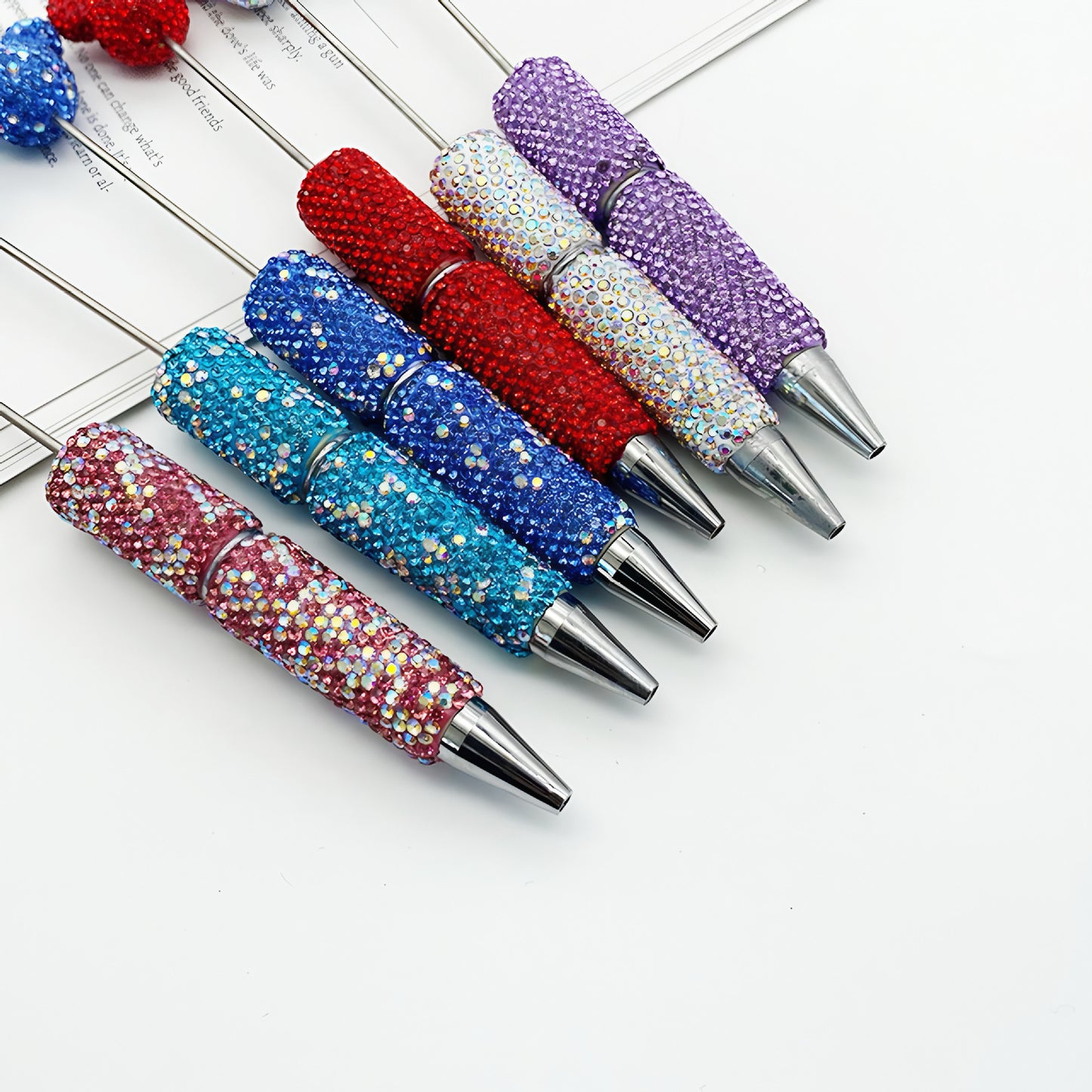 Creative Mickey Head Full Drill Bead Pen DIY Handmade Sticker Drill Ballpoint Pen Cartoon Mickey Gift Pen Manufacturer Spot