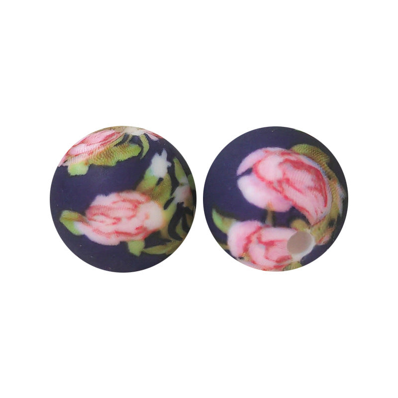 15mm Silicone Beads Water Transfer Beads DIY Jewelry Bead Pen Loose Beads Wholesale #151-200