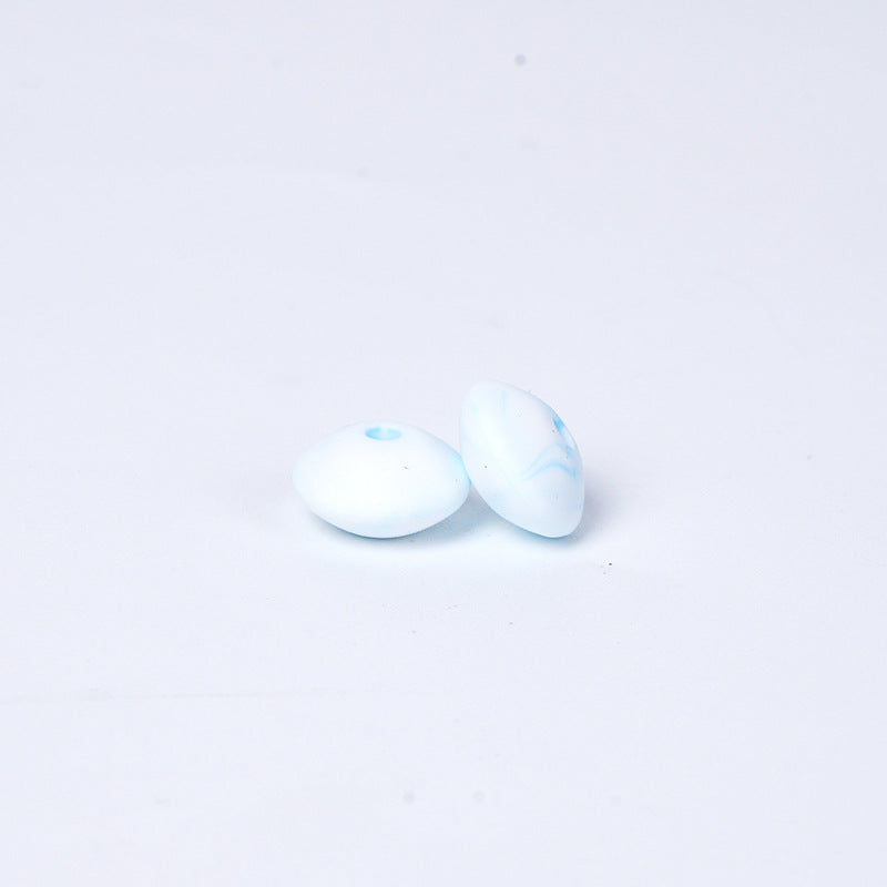 Spot Silicone Beads European and American Jewelry 12mm Small Beads DIY Necklace Beaded Oval Lentil Loose Beads Wholesale
