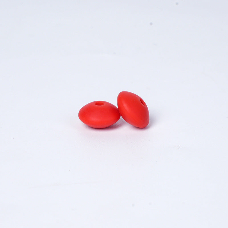 Spot Silicone Beads European and American Jewelry 12mm Small Beads DIY Necklace Beaded Oval Lentil Loose Beads Wholesale #51-100
