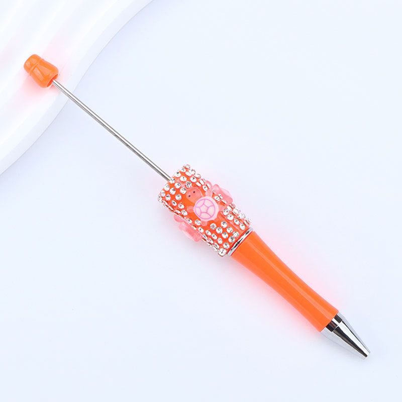 DIY turtle broken diamond bead pen Internet celebrity turtle dream turtle super cute turtle diamond pen bead round bead cute pen