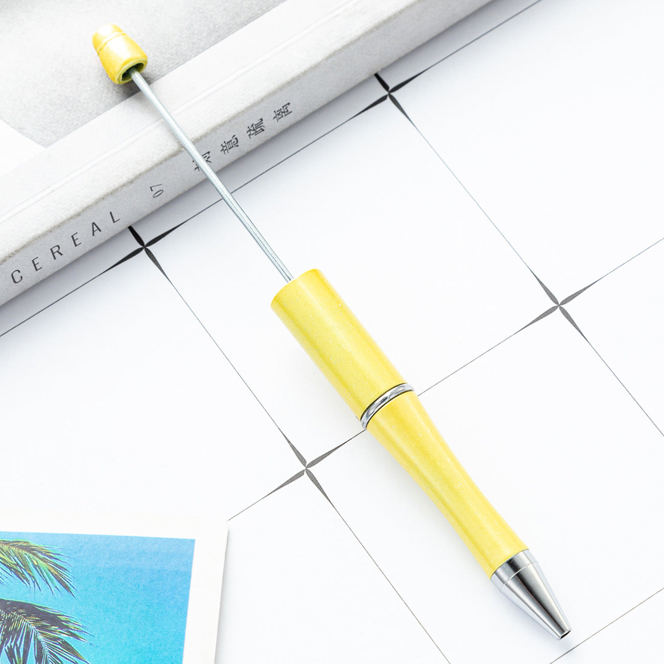 Bead pen, spot wholesale creative DIY plastic bead pen ballpoint pen printable plastic bead pen