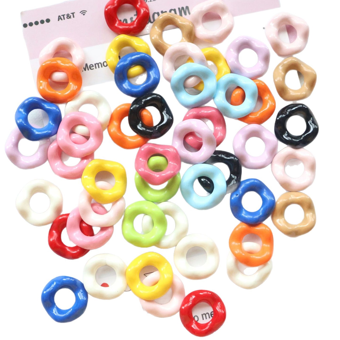 16Mm Paint Colors Stacked Music Lace Large Hole Wavy Skirt DIY Beaded Mobile Phone Chain Bag Pendant Material Accessories