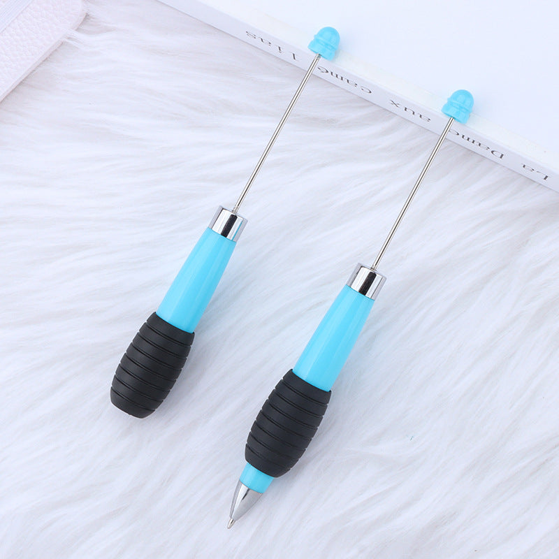 Cross-border explosion DIY telescopic bead pen, creative and cute macaron color telescopic rotating beaded gift ballpoint pen