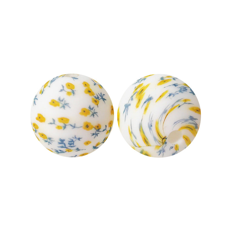 15mm Silicone Beads Water Transfer Beads DIY Jewelry Bead Pen Loose Beads Wholesale #151-200