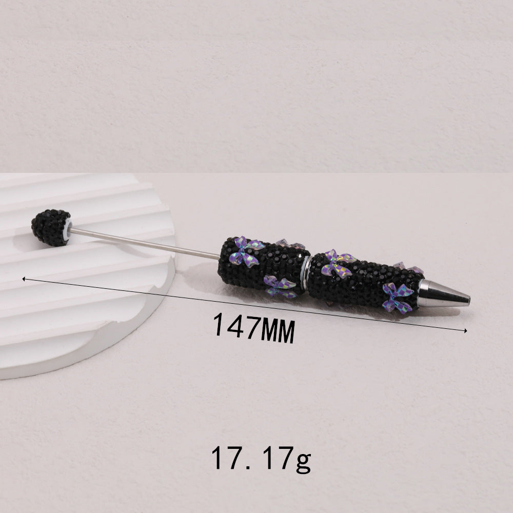 Cross-border creative butterfly soft pottery full of diamonds handmade bead pen DIY small gift gift pen creative ballpoint pen