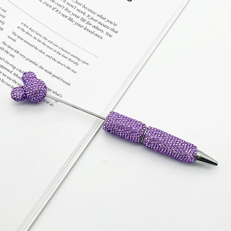 Creative Mickey Head Full Drill Bead Pen DIY Handmade Sticker Drill Ballpoint Pen Cartoon Mickey Gift Pen Manufacturer Spot