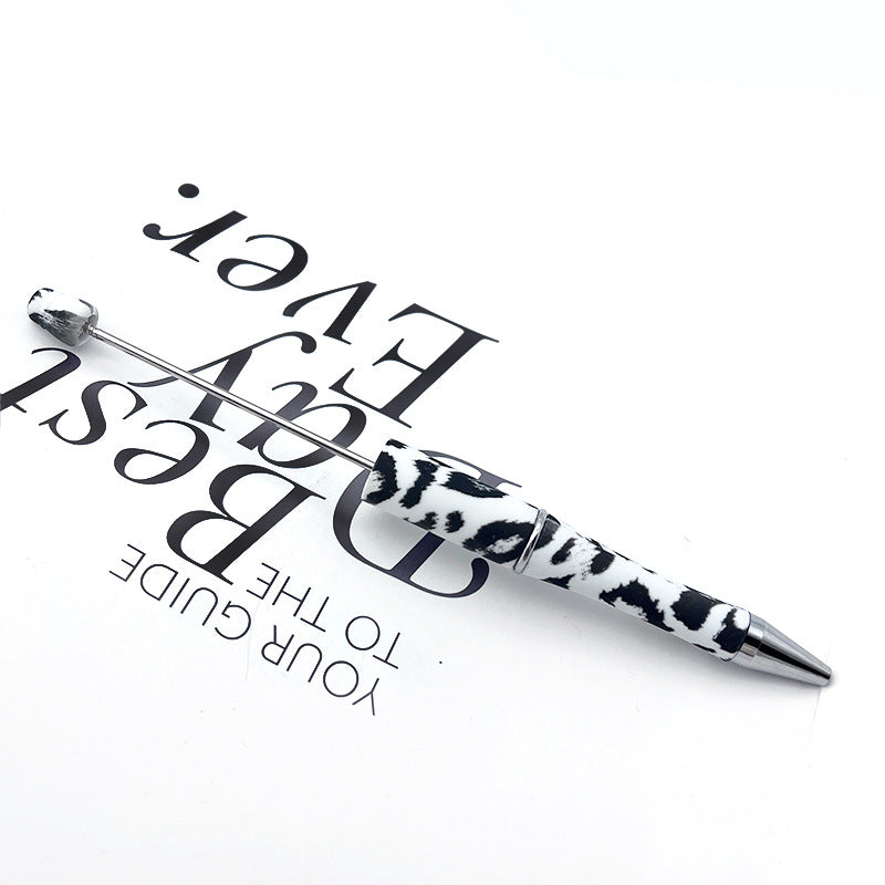 DIY printing pattern bead pen creative leopard print floral cow bead pen cross-border beadedpen spot wholesale