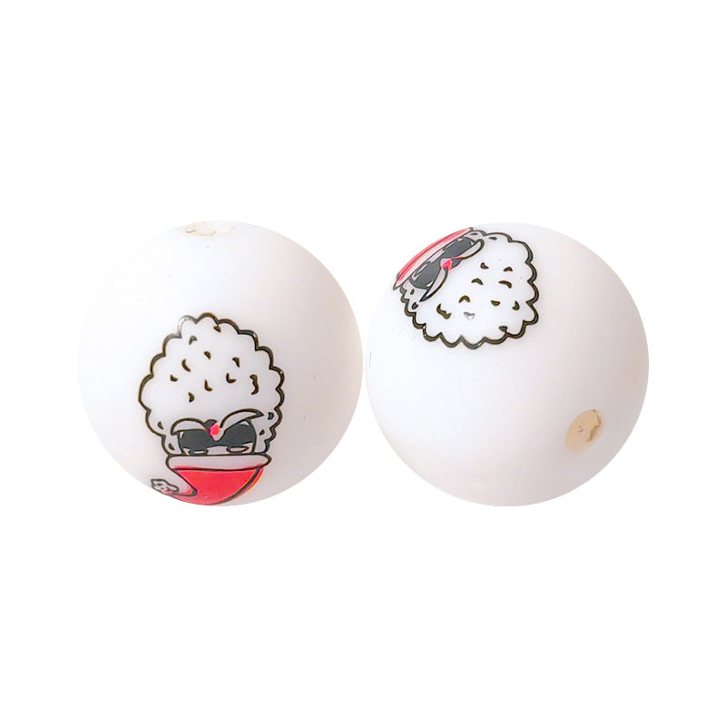 15mm Silicone Beads Water Transfer Beads DIY Jewelry Bead Pen Loose Beads Wholesale #101-150