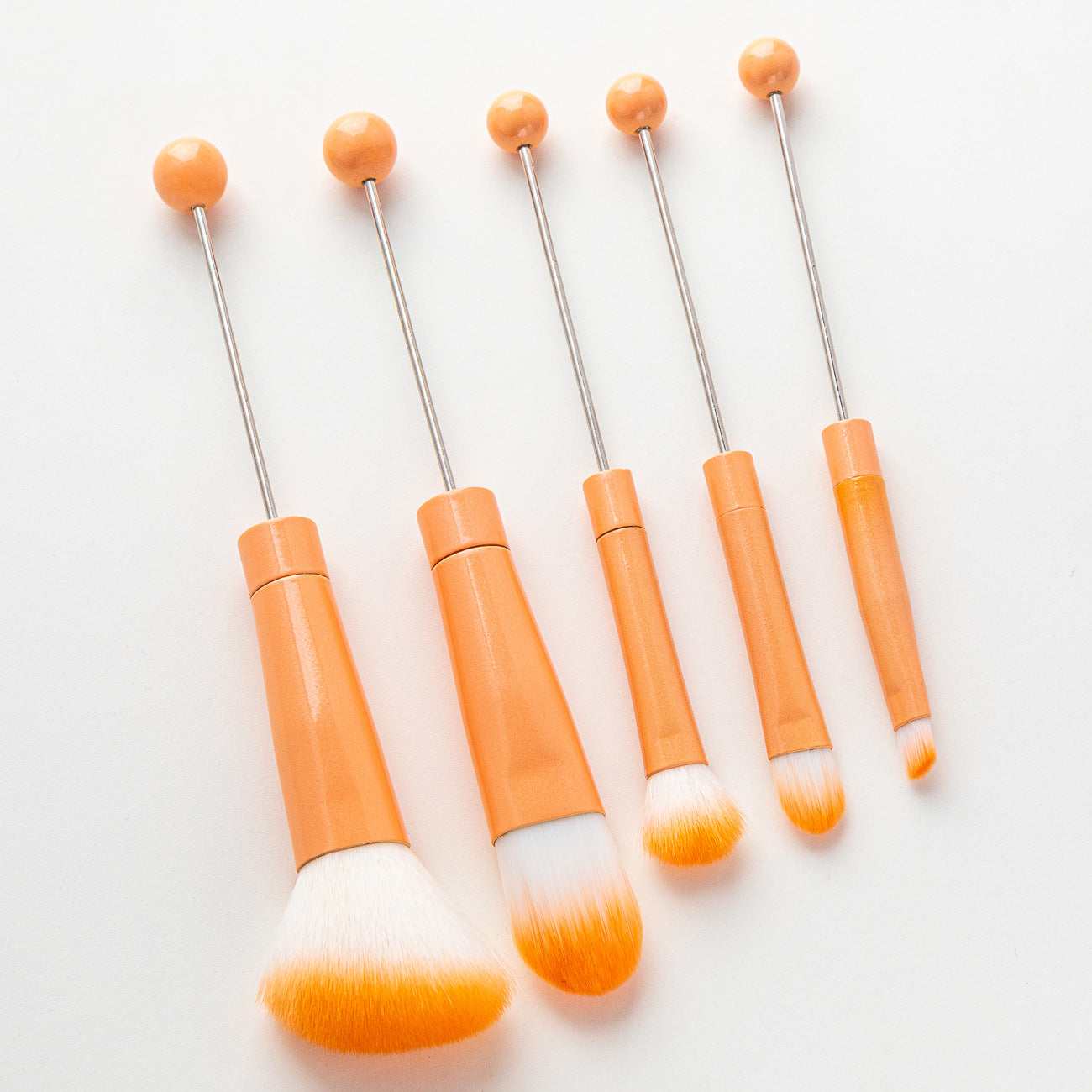 DIY metal handle string beads makeup brush set, concealer brush, eyeshadow brush, eyebrow brush, makeup, makeup tools wholesale