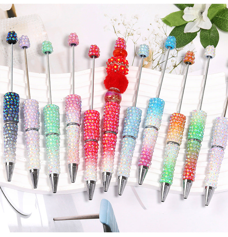 New full diamond bead pen high value gradual change resin diamond bead pen DIY creative hand paste drill bead pen