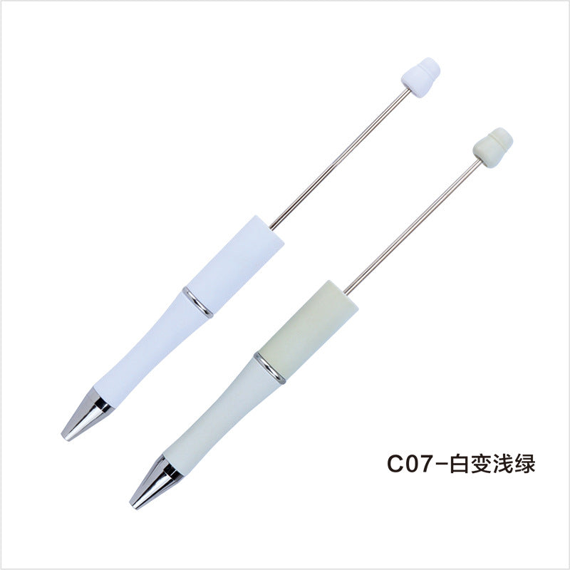 Creative light-changing color bead pen DIY plastic bead pen, light-sensitive color-changing ballpoint pen gift pen spot wholesale