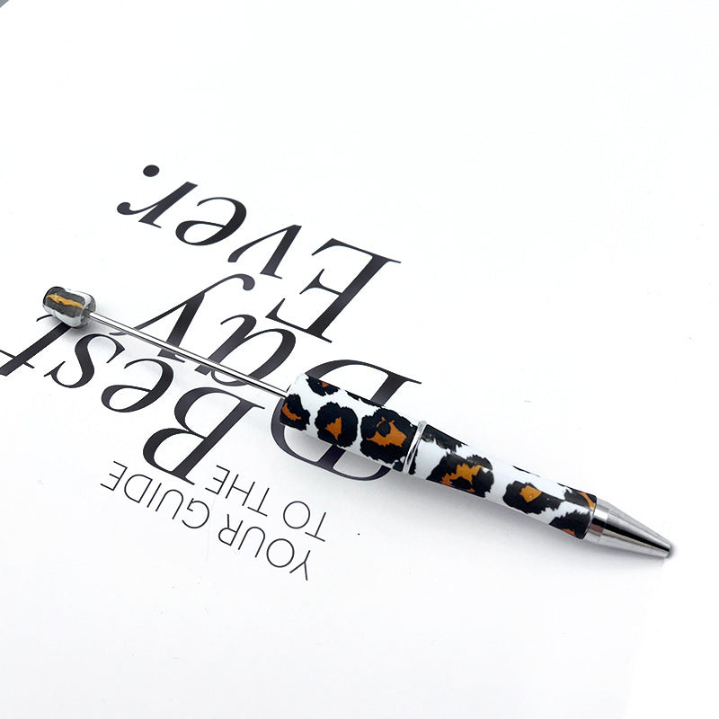 DIY printing pattern bead pen creative leopard print floral cow bead pen cross-border beadedpen spot wholesale