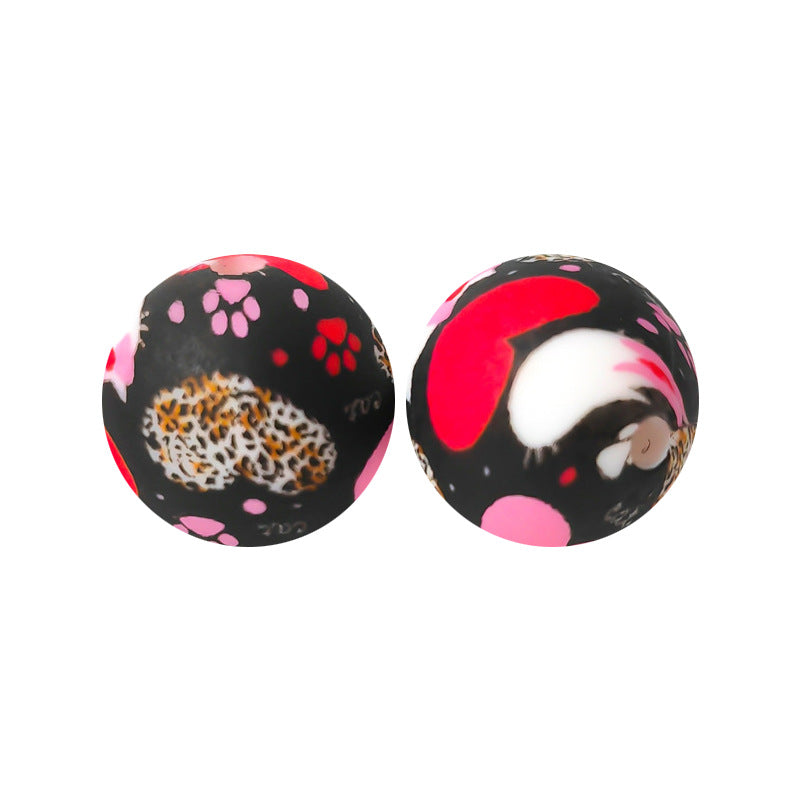 15mm Silicone Beads Water Transfer Beads DIY Jewelry Bead Pen Loose Beads Wholesale #101-150