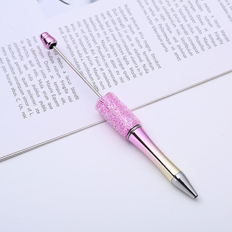 Electroplated sugar drill bead pen, new DIY spinning ballpoint pen, manual patch Gypsy star drill pen manufacturer wholesale