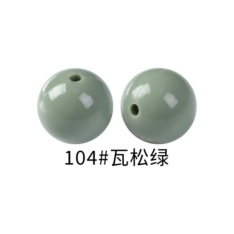 15mm Spot Glossy Silicone Beads Round Loose Beads DIY Jewelry Smooth Oil Injection Silicone Beads Mixed Color Beads