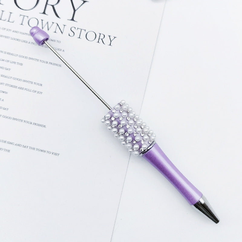 DIY Pearl Diamond Bead Pen Hand Sticker Diamond Ballpoint Pen Flash Diamond Pearl Diamond Beadedpen Spot Wholesale