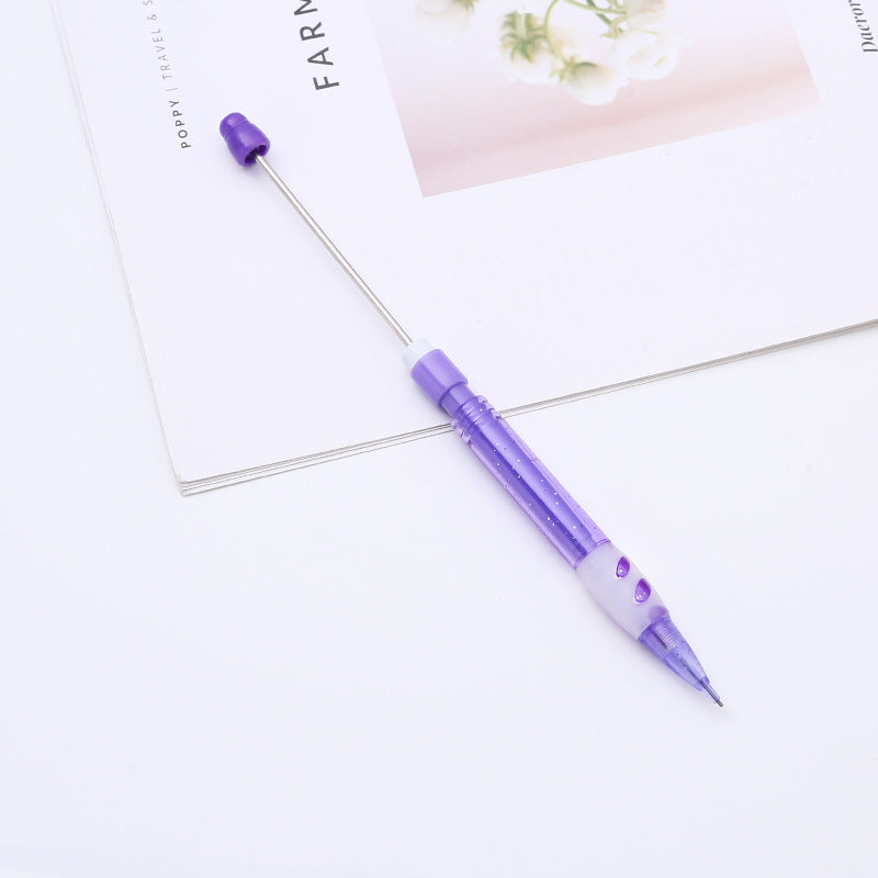 ABS plastic beaded pencil 0.5 free sharpening pencil DIY continuous lead automatic pencil student writing gift wholesale