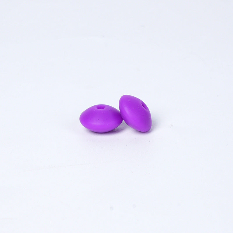 Spot Silicone Beads European and American Jewelry 12mm Small Beads DIY Necklace Beaded Oval Lentil Loose Beads Wholesale #101-137