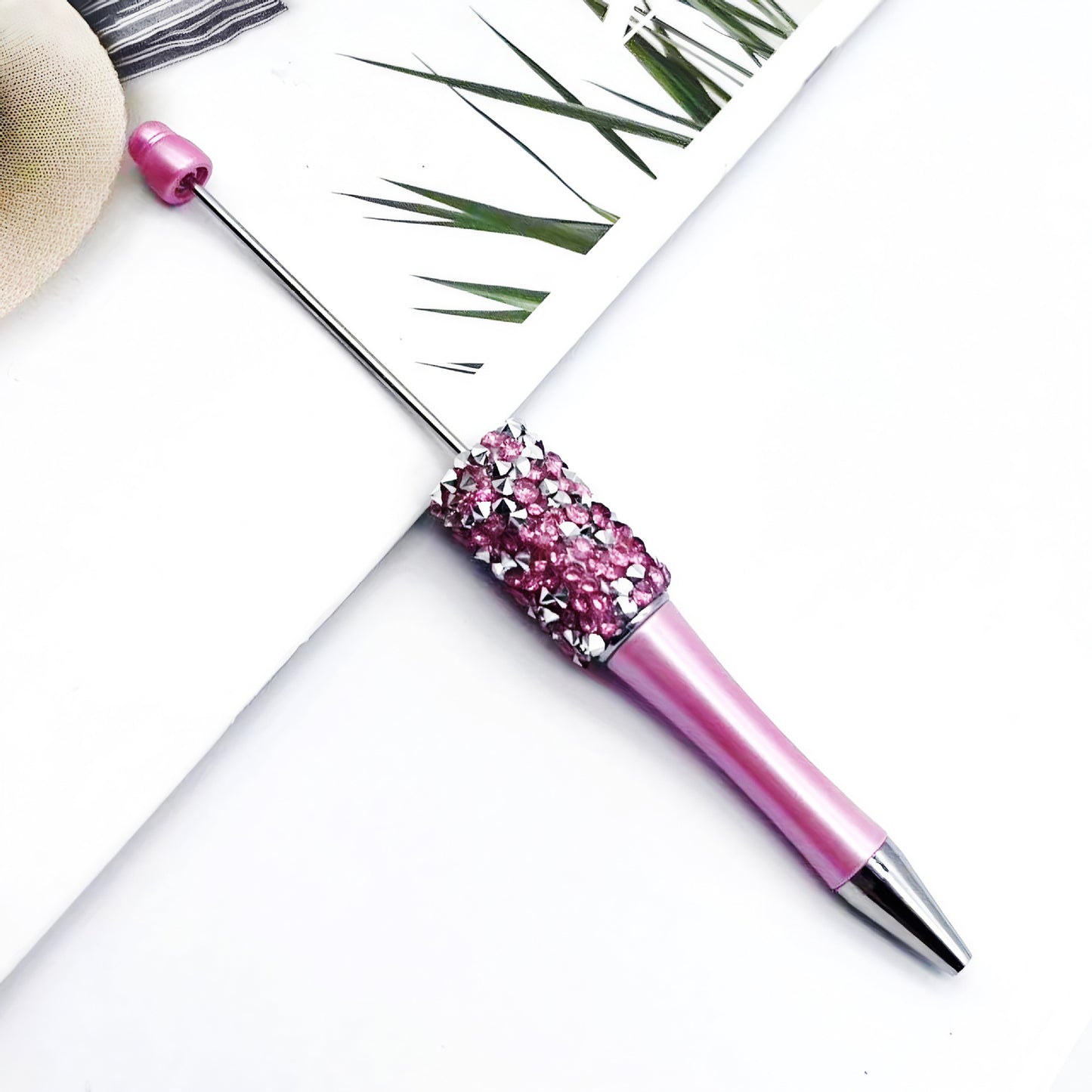 DIY random diamond bead pen cross-border hot-selling hand-worn beads diamond pen beadedpen plastic ballpoint pen