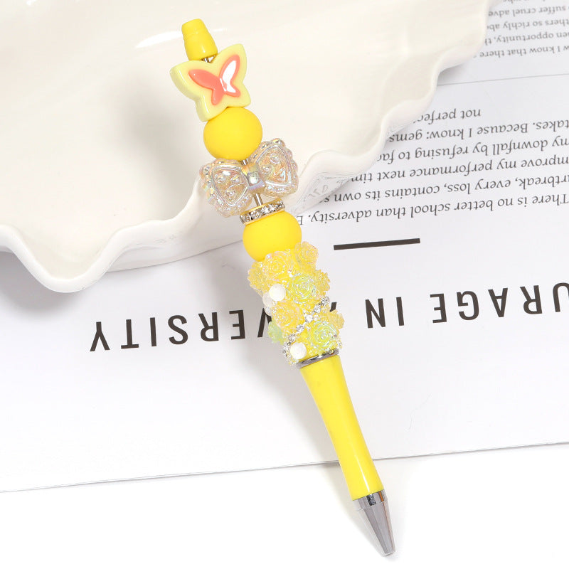 Creative new cartoon rotating bead pen heavy industry glitter high value new ins wind bead pen ballpoint pen