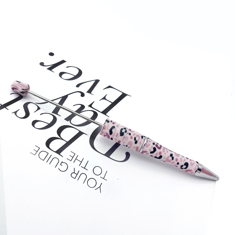 DIY printing pattern bead pen creative leopard print floral cow bead pen cross-border beadedpen spot wholesale