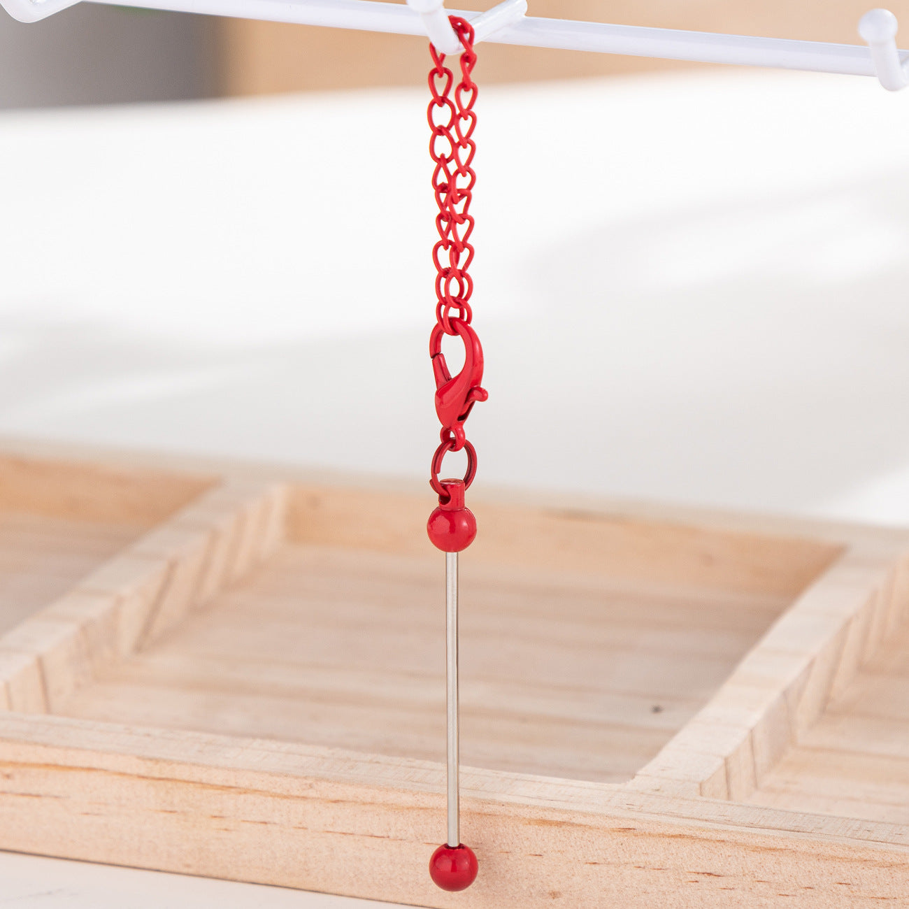 New DIY mini beaded keychain creative personalized bag pendant keychain candy-colored metal keychain