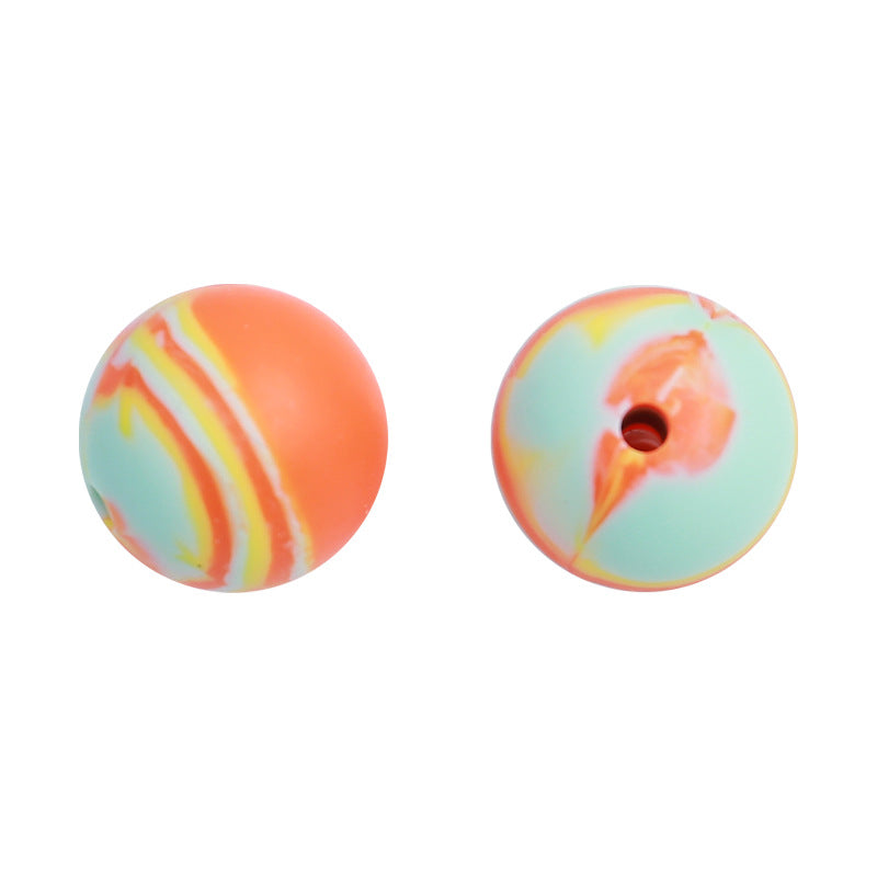 15mm Sweet Candy Color Silicone Beads Handmade Beaded Necklace Bracelet Accessories Food Grade Mixed Color Silicone Loose Beads Wholesale