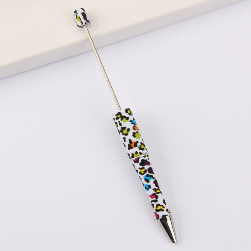 DIY bead pen printing pattern creative plastic beading puzzle leopard print floral cow tiger pattern bead pen wholesale
