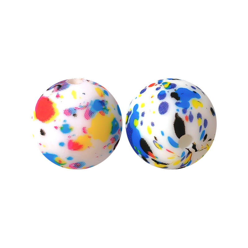 15mm silicone beads water transfer beads DIY jewelry bead pen loose beads wholesale
