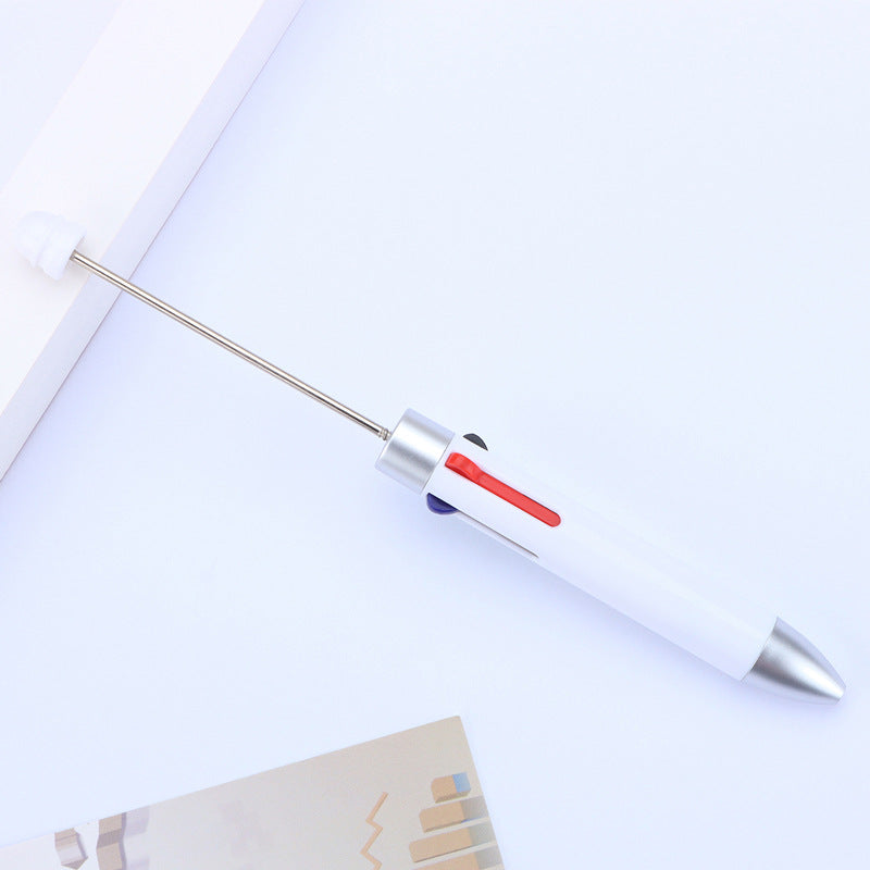 Business four-color bead pen DIY handmade jewelry bead pen cute puzzle multi-color plastic ballpoint pen gift pen