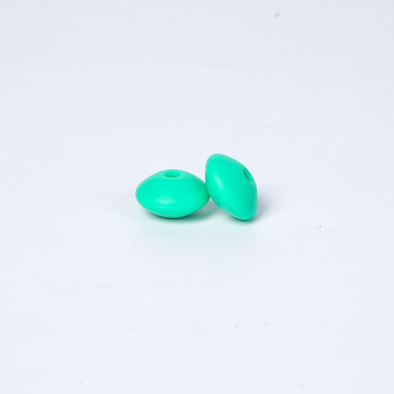 Spot Silicone Beads European and American Jewelry 12mm Small Beads DIY Necklace Beaded Oval Lentil Loose Beads Wholesale #101-137