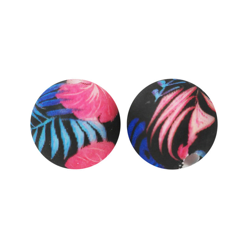 15mm Silicone Beads Water Transfer Beads DIY Jewelry Bead Pen Loose Beads Wholesale #201-250