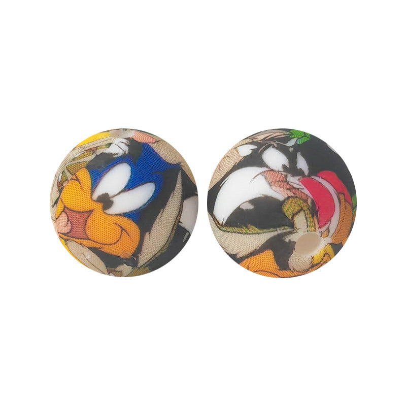 15mm Silicone Beads Water Transfer Beads DIY Jewelry Bead Pen Loose Beads Wholesale #201-250