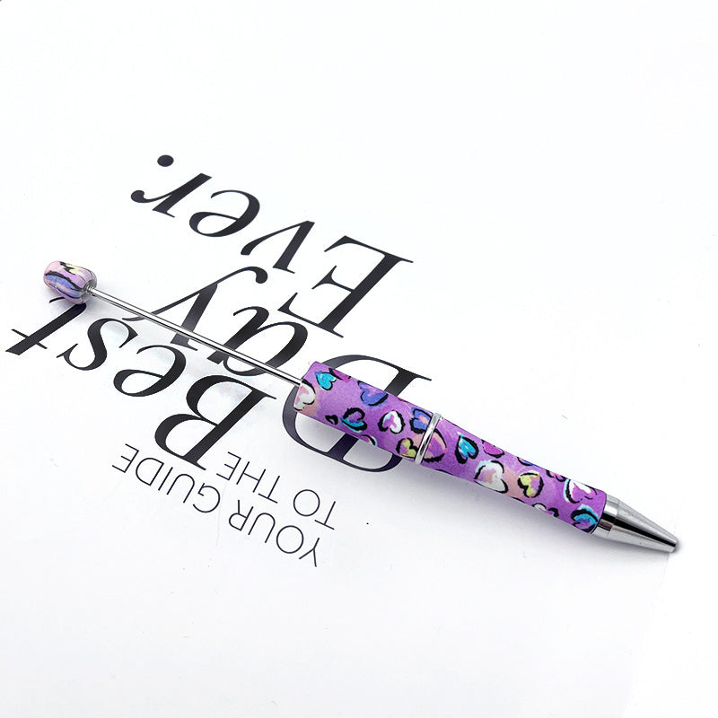 DIY printing pattern bead pen creative leopard print floral cow bead pen cross-border beadedpen spot wholesale