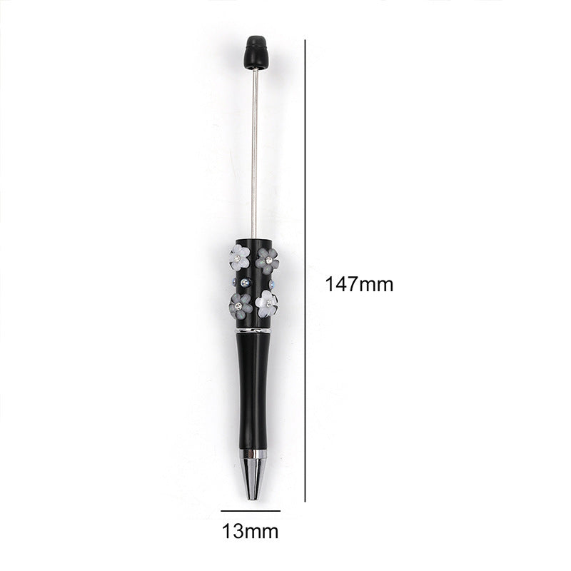 Heavy Industry DIY diamond-encrusted five-petaled flower bead pen multi-color rotating ballpoint pen spot wholesale support mixed batch