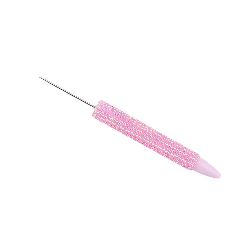 DIY long diamond-encrusted bead pen, candy-colored full diamond sticker diamond bead ballpoint pen, cute puzzle cute pen wholesale