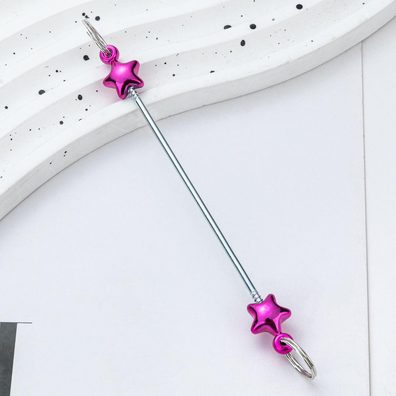 DIY beaded love keychain accessories pendant, creative handmade beaded keychain accessories plastic beaded pole