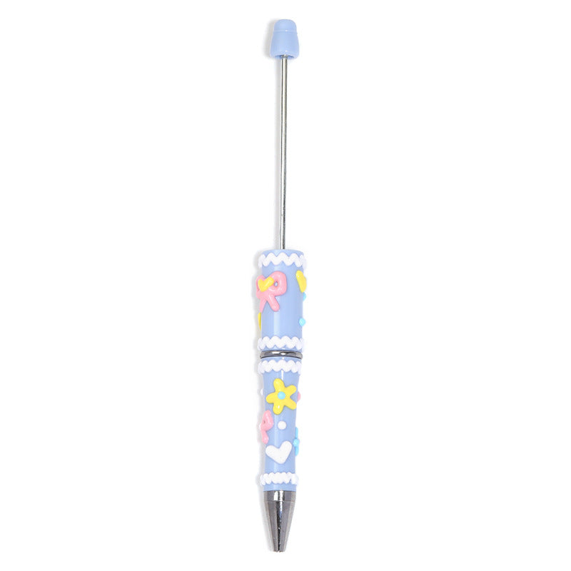 Cream glue hand-painted bead pen Macaron cute grains DIY handmade pen jewelry accessories materials wholesale