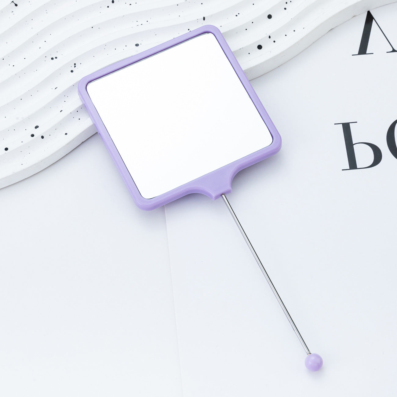 Handheld square makeup mirror high definition student portable makeup ins wind mini handle small mirror wholesale